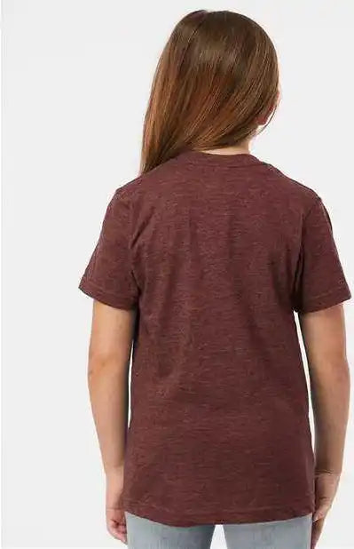 Tultex 235 Youth Fine Jersey t Shirt Heather Burgundy