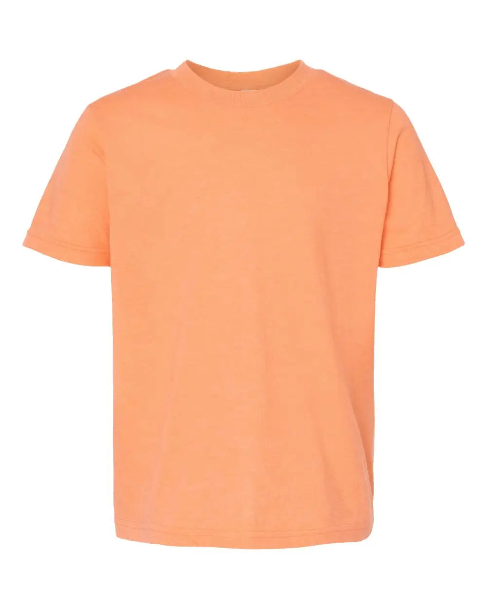 Tultex 235 Youth Fine Jersey T-shirt - Heather Cantaloupe - Coral / Xs