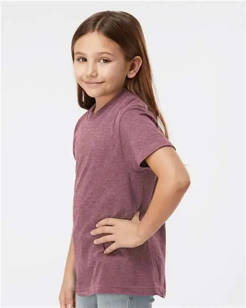 Tultex 235 Youth Fine Jersey T-shirt - Heather Cassis