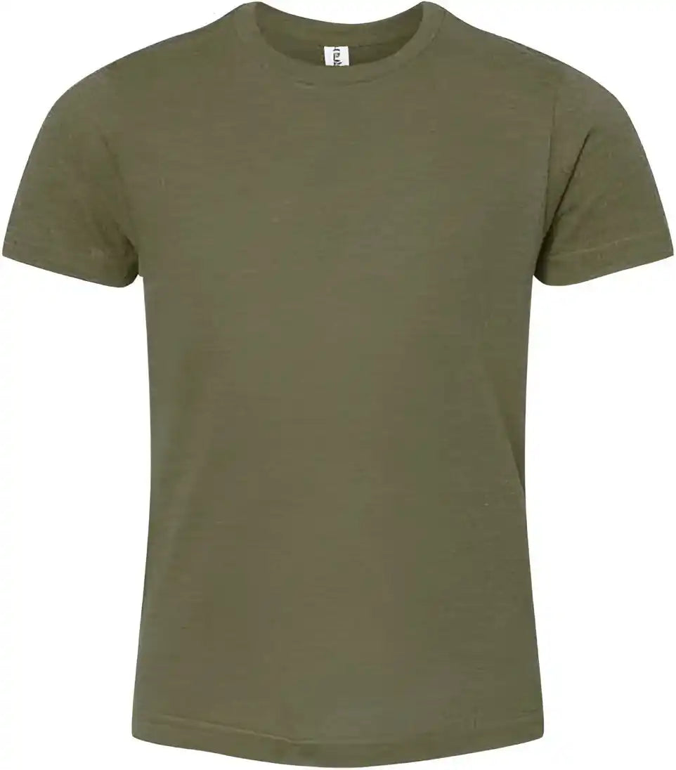 Tultex 235 Youth Fine Jersey t Shirt Heather Military Green