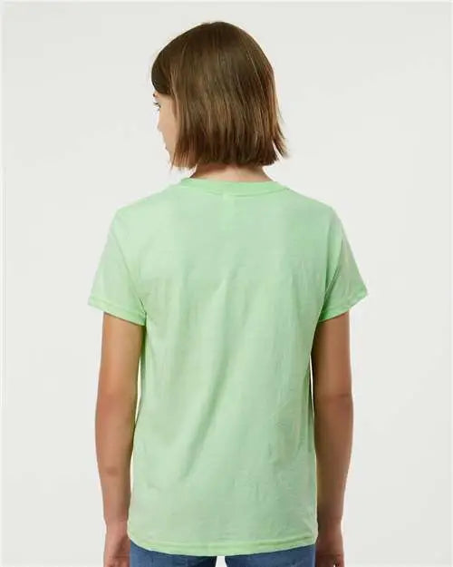 Tultex 235 Youth Fine Jersey T-shirt - Heather Neo Mint