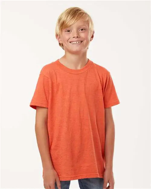 Tultex 235 Youth Fine Jersey T-shirt - Heather Orange