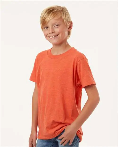 Tultex 235 Youth Fine Jersey T-shirt - Heather Orange