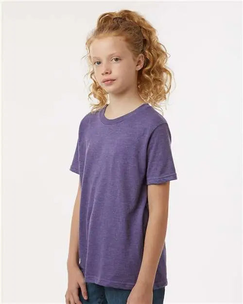 Tultex 235 Youth Fine Jersey T-shirt - Heather Purple