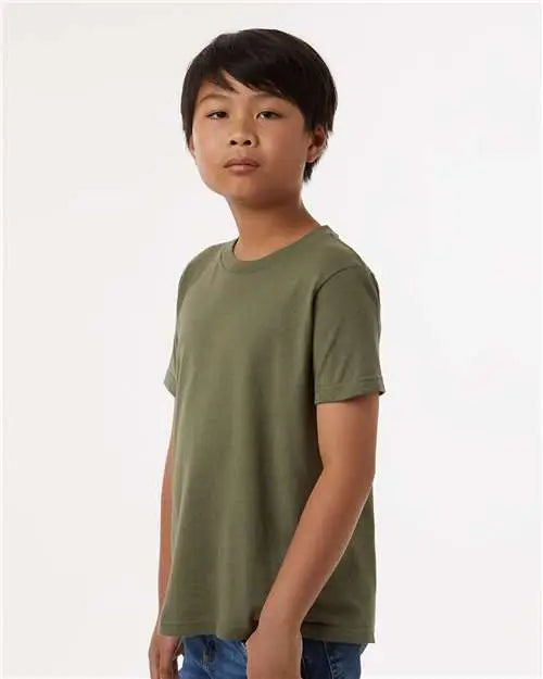 Tultex 235 Youth Fine Jersey T-shirt - Military Green
