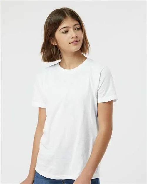 Tultex 235 Youth Fine Jersey T-shirt - White