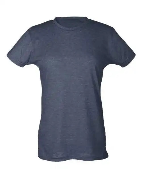 Tultex 240 Women’s Poly Rich Slim Fit t Shirt Heather Navy