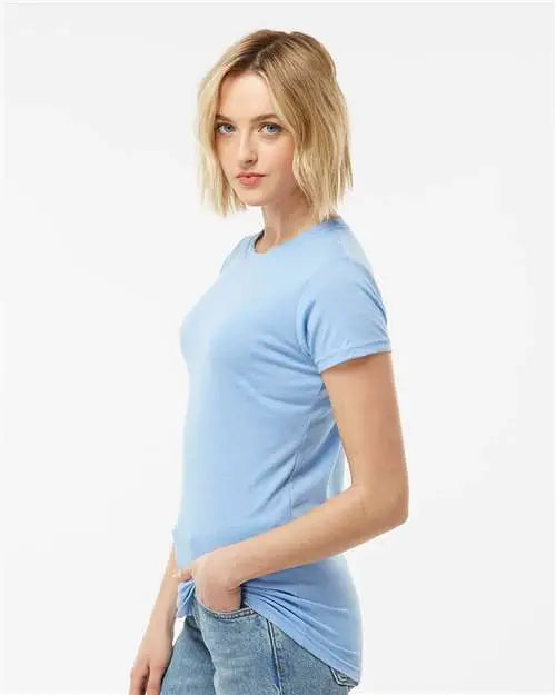 Tultex 240m Women’s Poly-rich T-shirt - 240 - Heather Athletic Blue