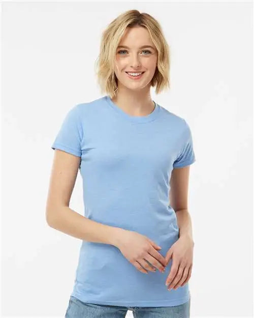 Tultex 240m Women’s Poly-rich T-shirt - 240 - Heather Athletic Blue