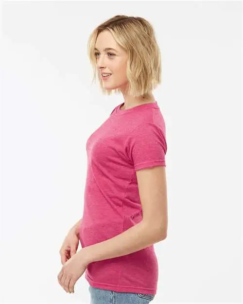 Tultex 240m Women’s Poly-rich T-shirt - 240 - Heather Fuchsia