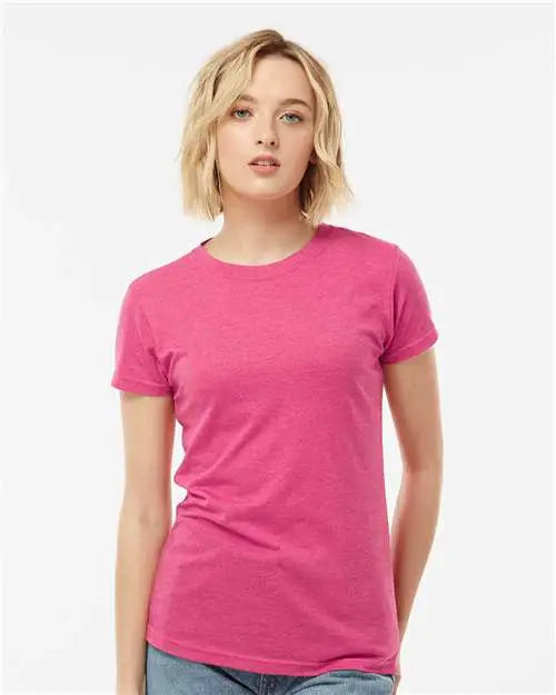 Tultex 240m Women’s Poly-rich T-shirt - 240 - Heather Fuchsia