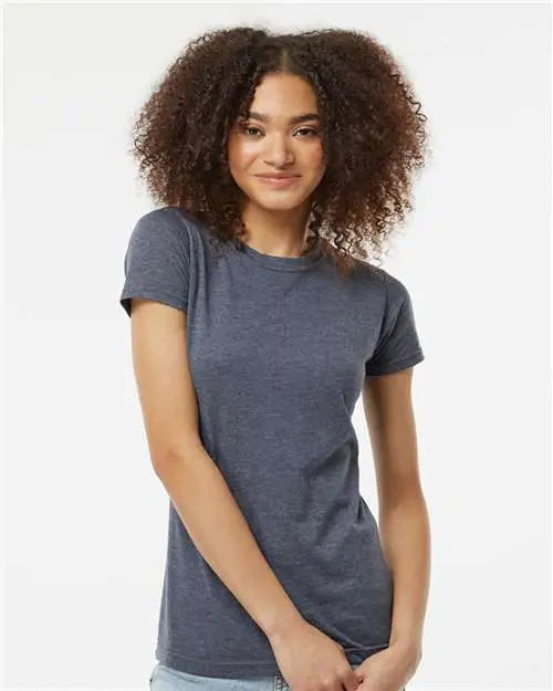 Tultex 240m Women’s Poly-rich T-shirt - 240 - Heather Navy