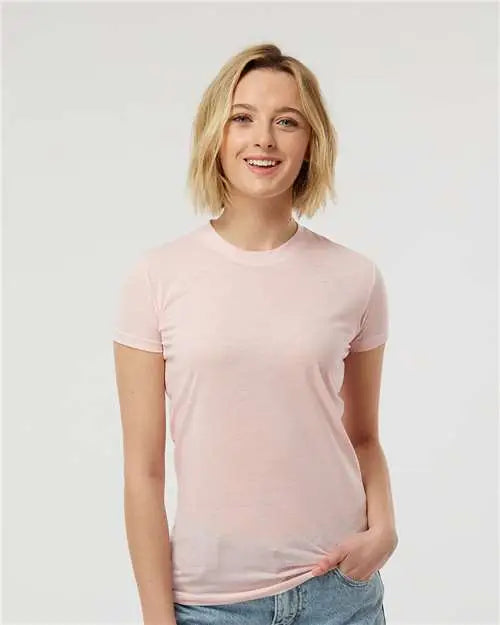 Tultex 240m Women’s Poly-rich T-shirt - 240 - Heather Pink