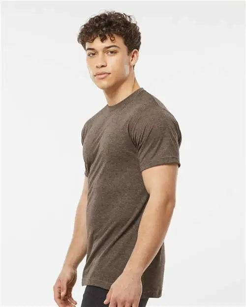 Tultex 241 Poly-rich T-shirt - Heather Brown