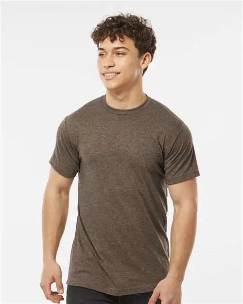 Tultex 241 Poly-rich T-shirt - Heather Brown