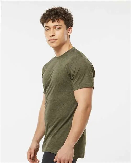 Tultex 241 Poly-rich T-shirt - Heather Military Green