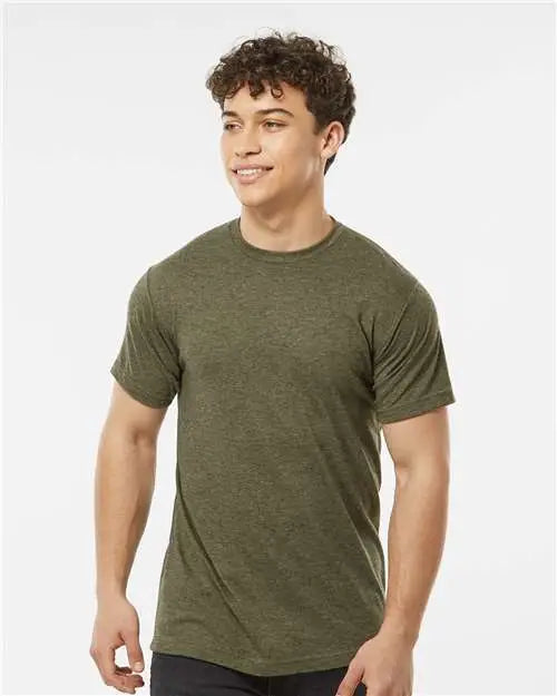 Tultex 241 Poly-rich T-shirt - Heather Military Green