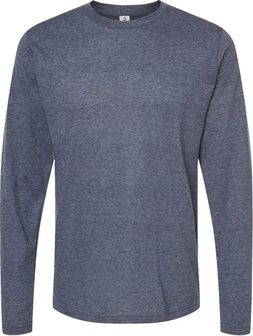 Tultex 242 Poly-rich Long Sleeve T-shirt - Heather Navy - Xs