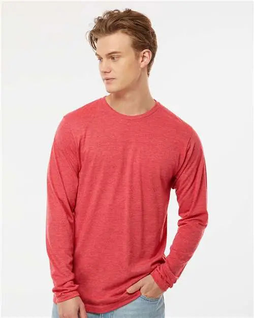 Tultex 242 Poly-rich Long Sleeve T-shirt - Heather Red