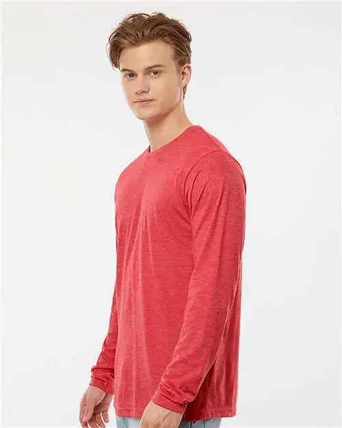 Tultex 242 Poly-rich Long Sleeve T-shirt - Heather Red