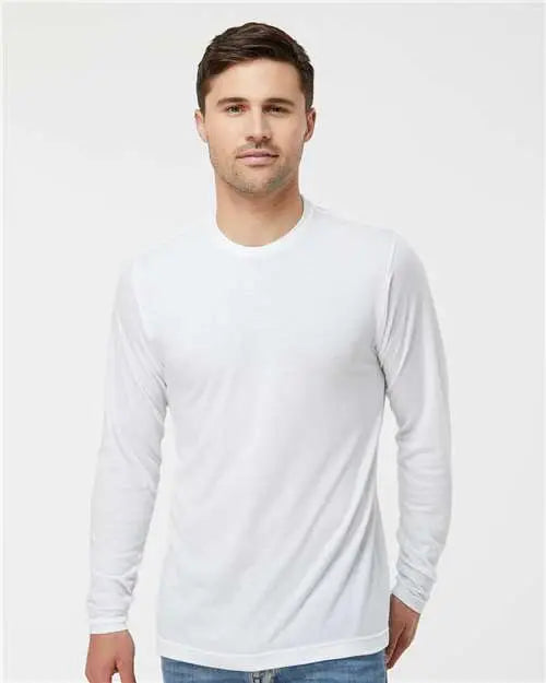 Tultex 242 Poly-rich Long Sleeve T-shirt - White