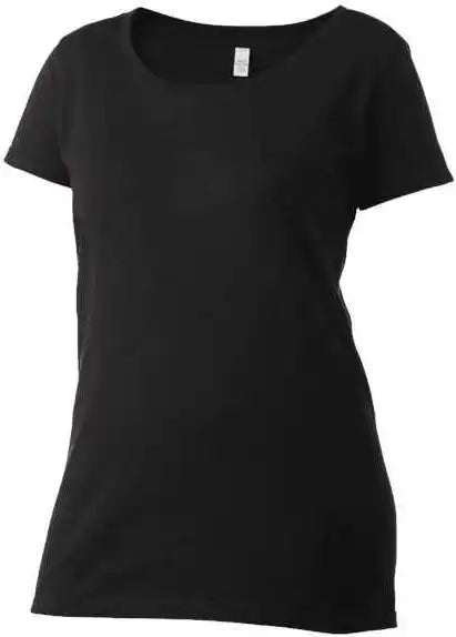 Tultex 243 Women’s Poly Rich Scoop Neck t Shirt Black