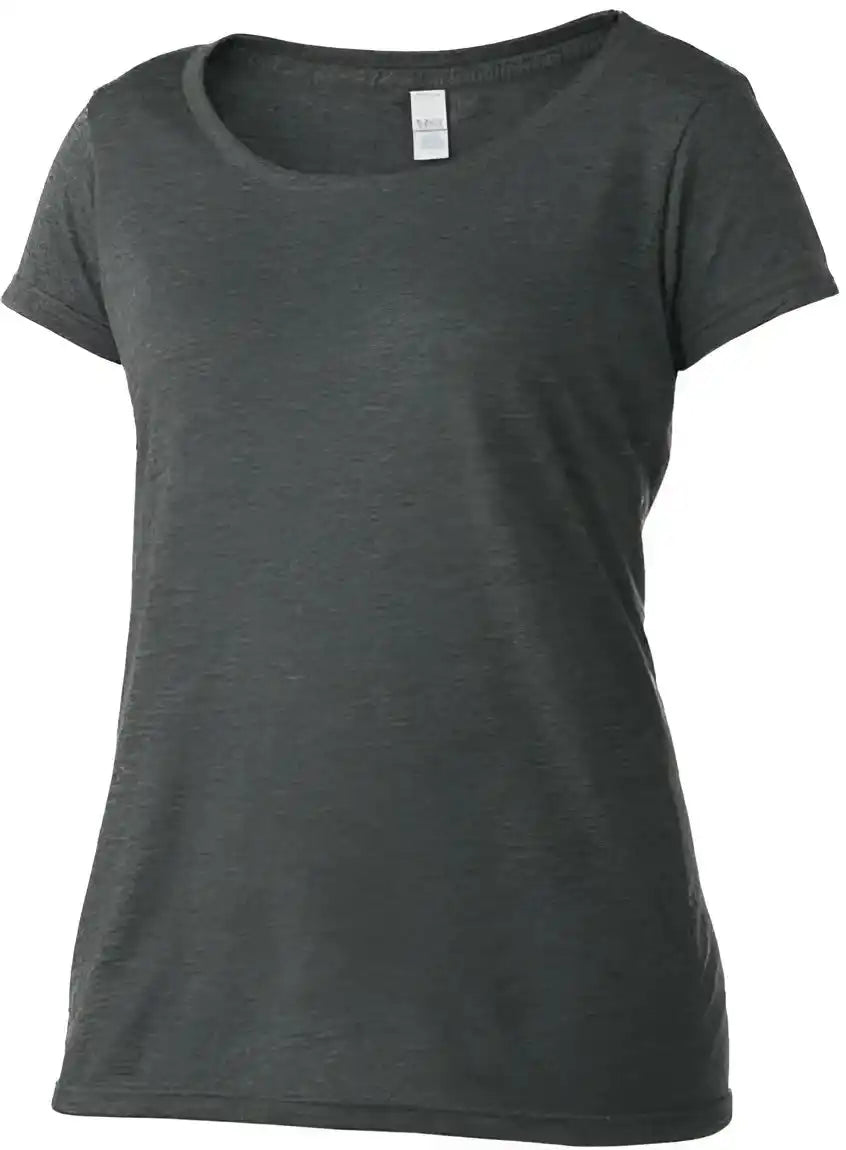 Tultex 243 Women’s Poly-rich Scoop Neck T-shirt - Heather Charcoal