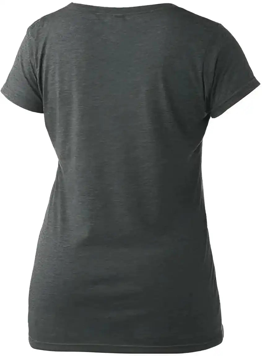Tultex 243 Women’s Poly-rich Scoop Neck T-shirt - Heather Charcoal