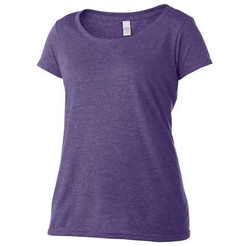 Tultex 243 Women’s Poly-rich Scoop Neck T-shirt - Heather Purple