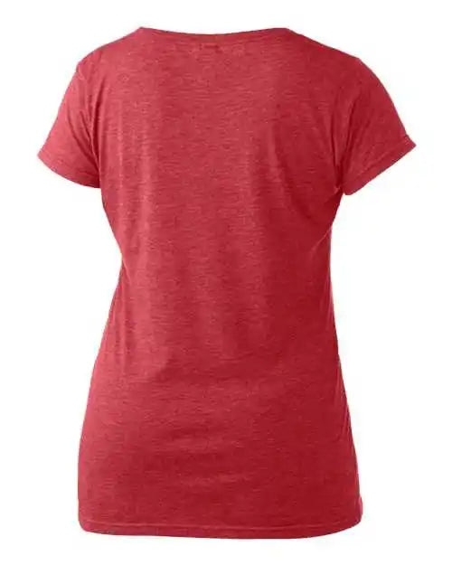 Tultex 243 Women’s Poly-rich Scoop Neck T-shirt - Heather Red