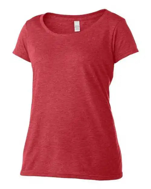 Tultex 243 Women’s Poly-rich Scoop Neck T-shirt - Heather Red