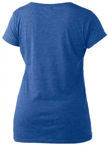 Tultex 243 Women’s Poly Rich Scoop Neck t Shirt Heather Royal