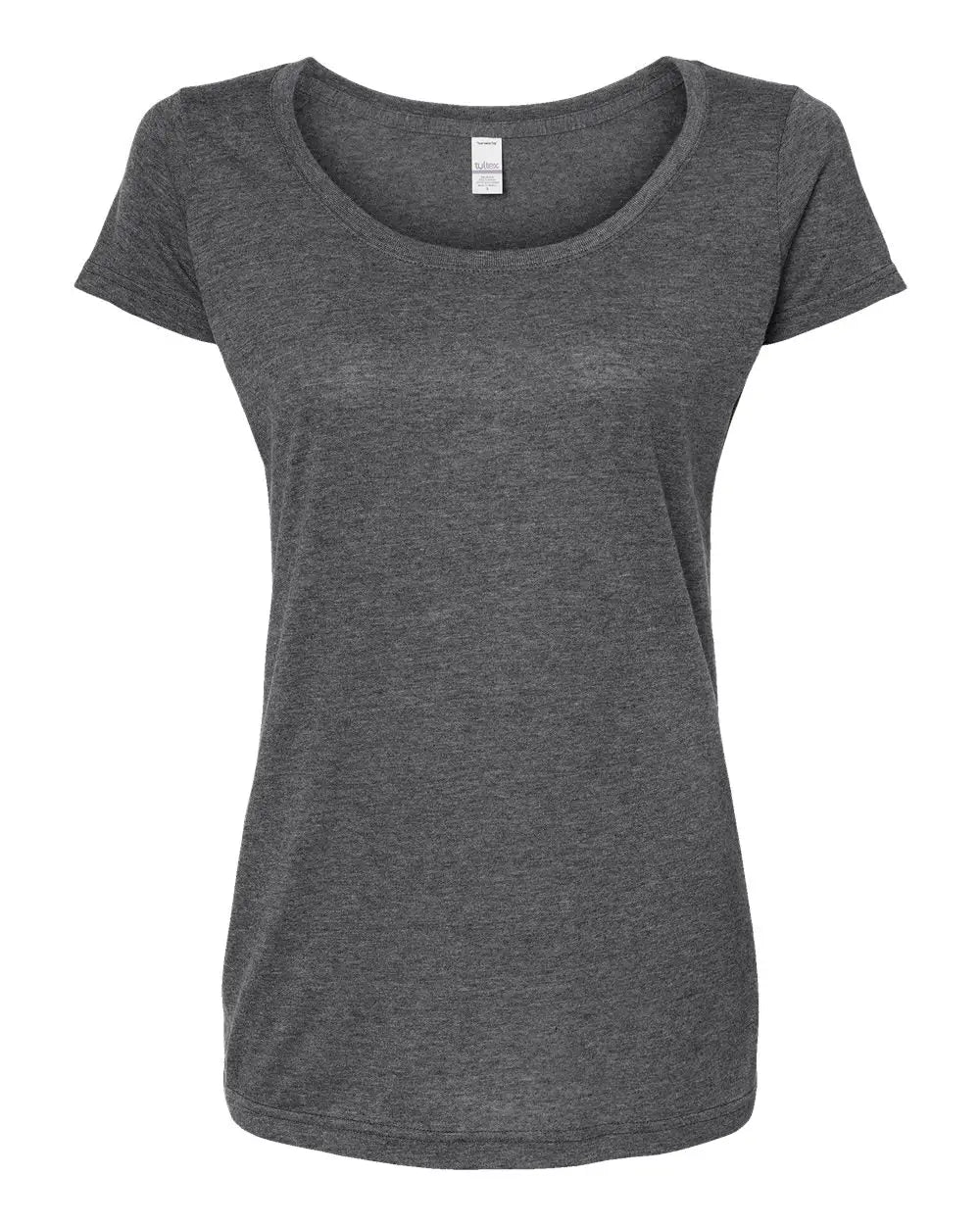 Tultex 243m Women’s Poly-rich Scoop Neck T-shirt - 243 - Heather Charcoal - Ladies Xs