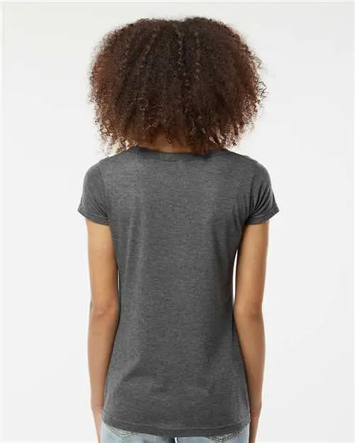 Tultex 243m Women’s Poly-rich Scoop Neck T-shirt - 243 - Heather Charcoal