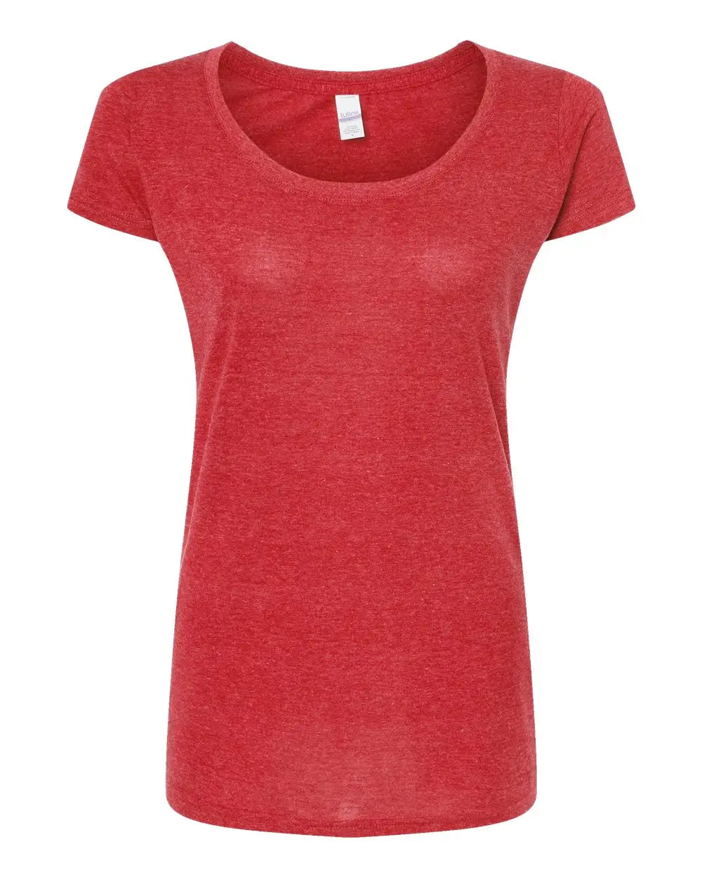 Tultex 243m Women’s Poly-rich Scoop Neck T-shirt - 243 - Heather Red - Ladies Xs