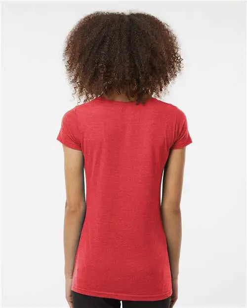 Tultex 243m Women’s Poly-rich Scoop Neck T-shirt - 243 - Heather Red