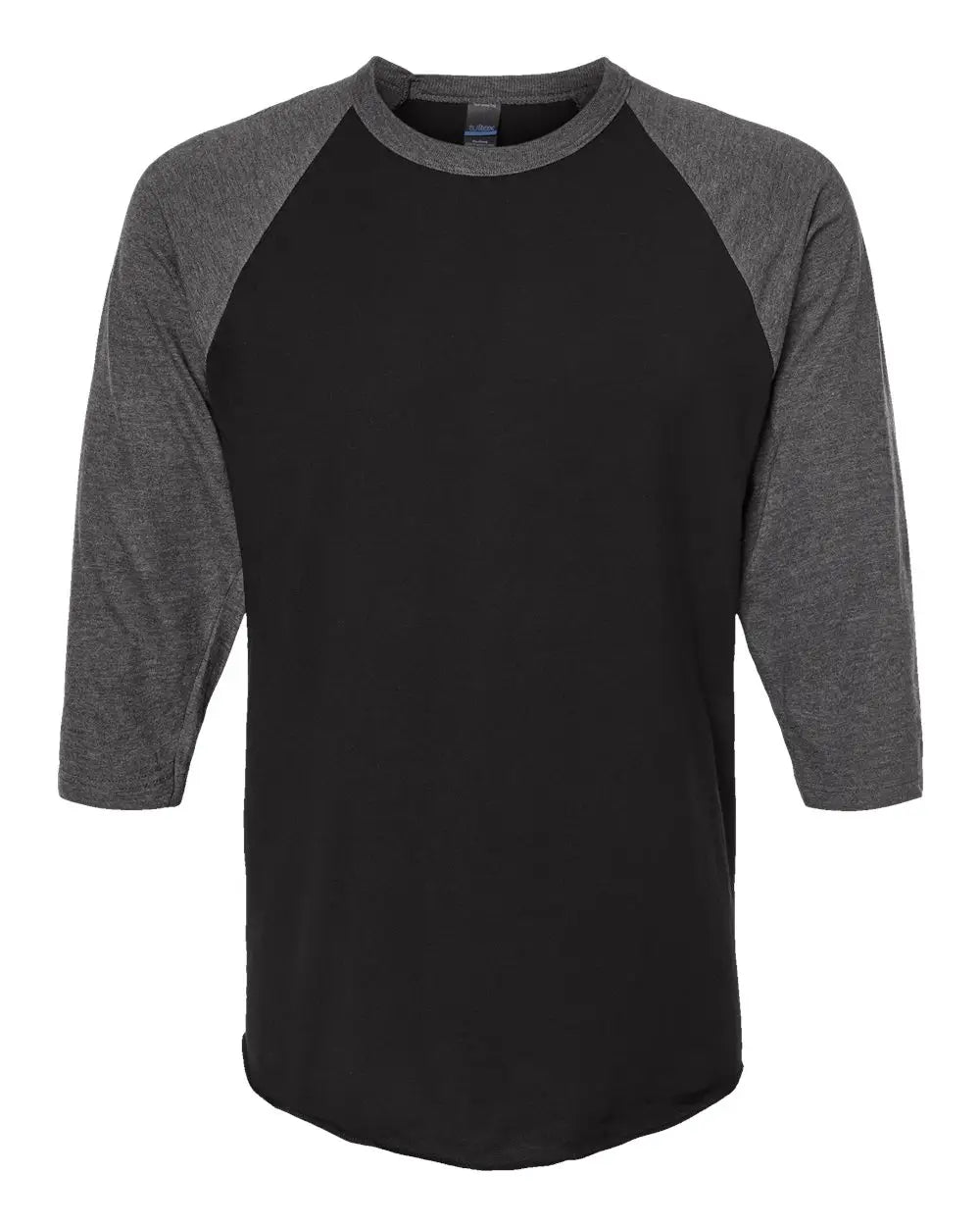 Tultex 245 Fine Jersey Raglan T-shirt - Black Heather Charcoal