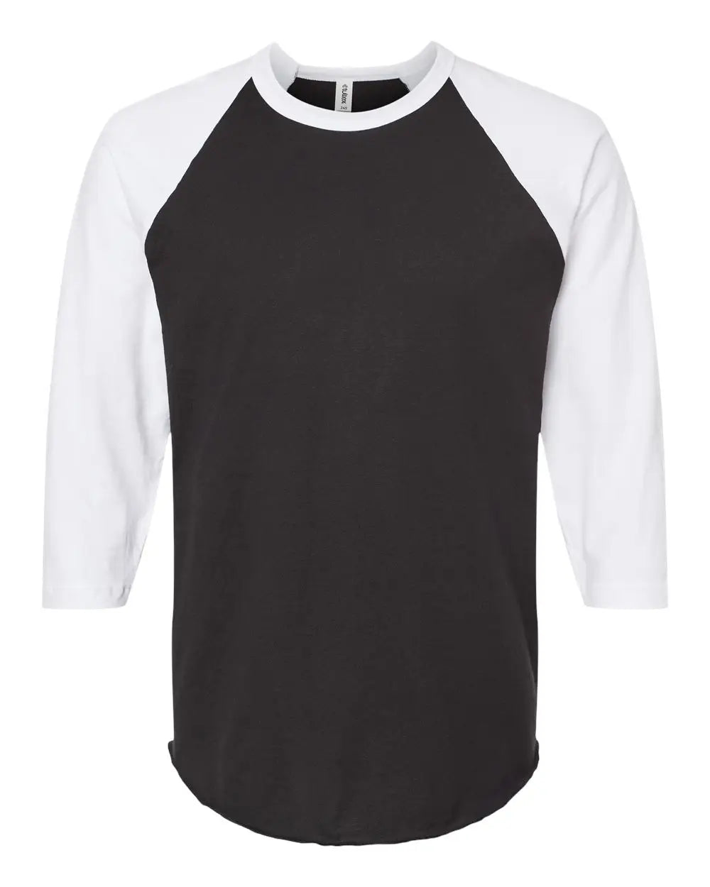 Tultex 245 Fine Jersey Raglan T-shirt - Black White