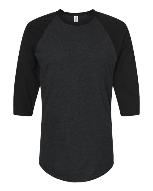 Tultex 245 Fine Jersey Raglan T-shirt - Heather Black