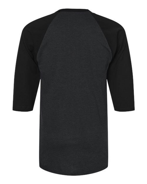 Tultex 245 Fine Jersey Raglan T-shirt - Heather Black