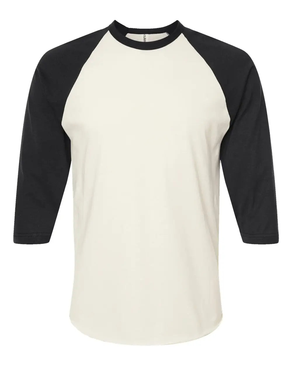 Tultex 245 Fine Jersey Raglan T-shirt - Vintage White Black - Ivory / Xs