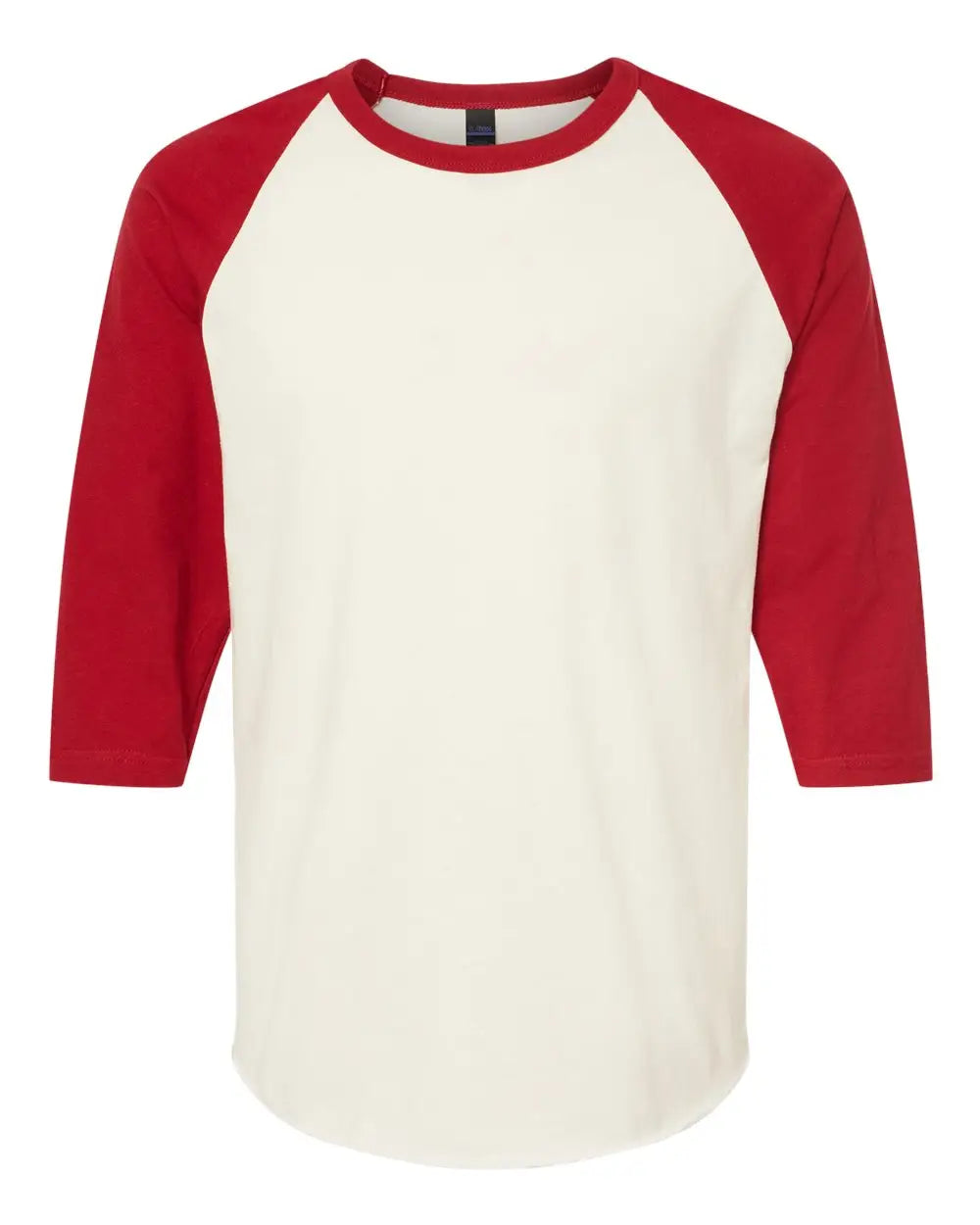 Tultex 245 Fine Jersey Raglan T-shirt - Vintage White Rio Red