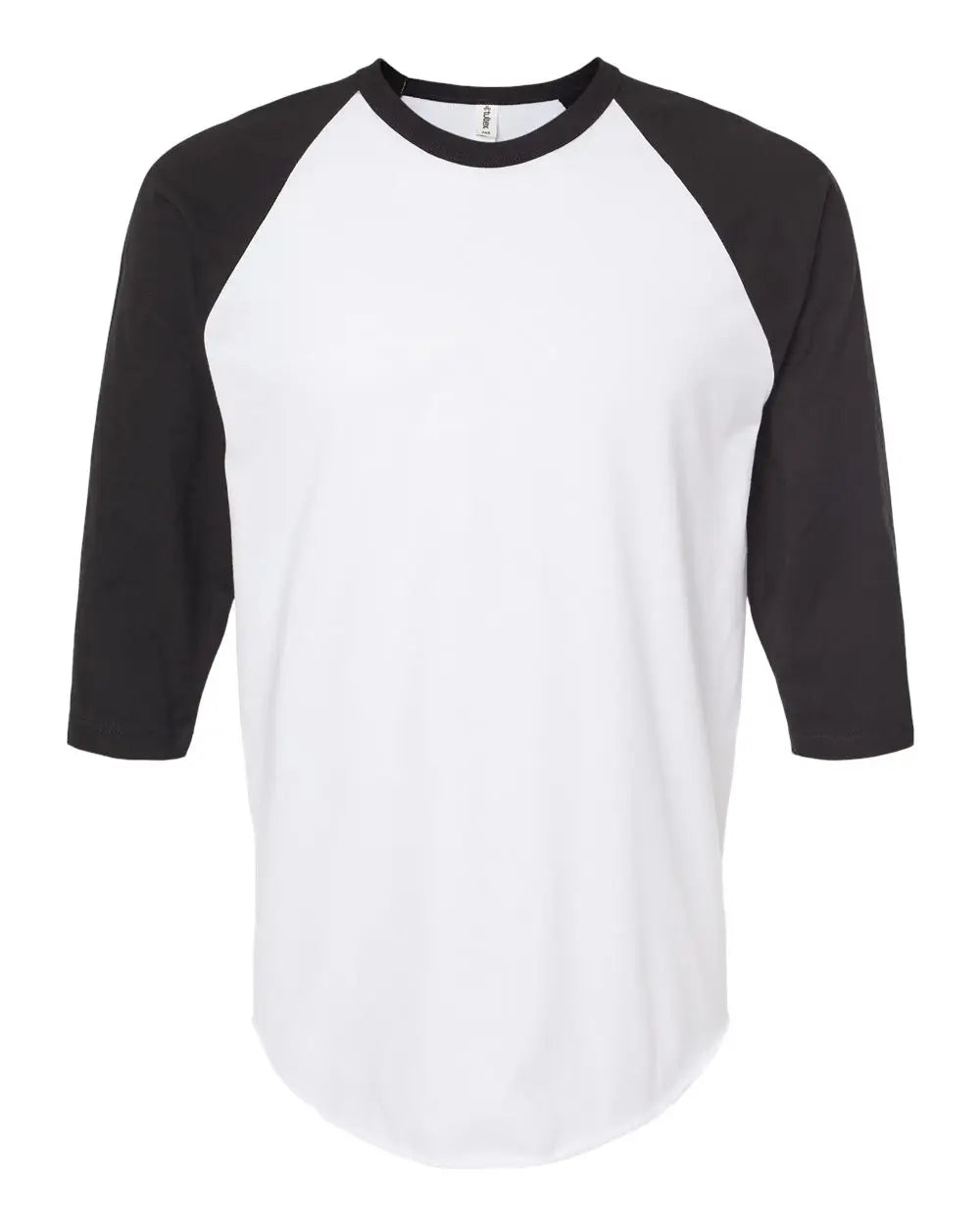Tultex 245 Fine Jersey Raglan T-shirt - White Black - Xs