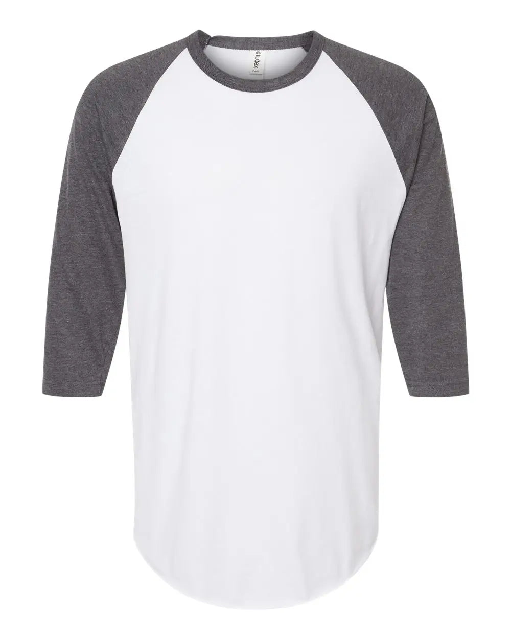 Tultex 245 Fine Jersey Raglan T-shirt - White Heather Charcoal