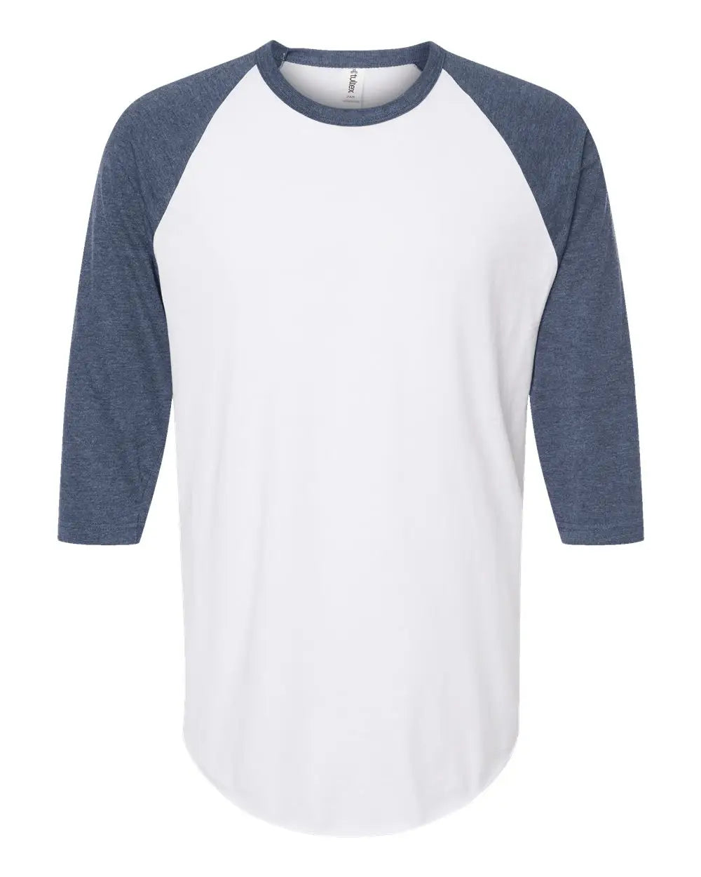 Tultex 245 Fine Jersey Raglan T-shirt - White Heather Denim