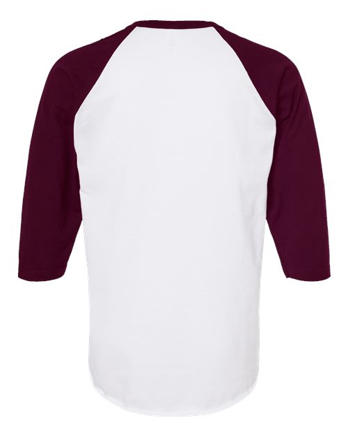 Tultex 245 Fine Jersey Raglan T-shirt - White Maroon