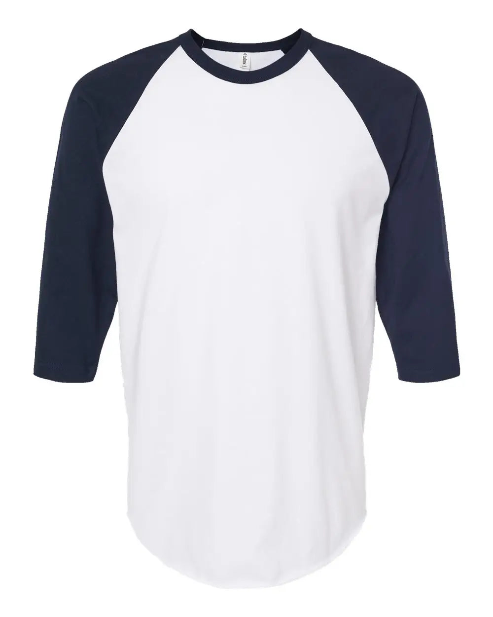 Tultex 245 Fine Jersey Raglan T-shirt - White Navy