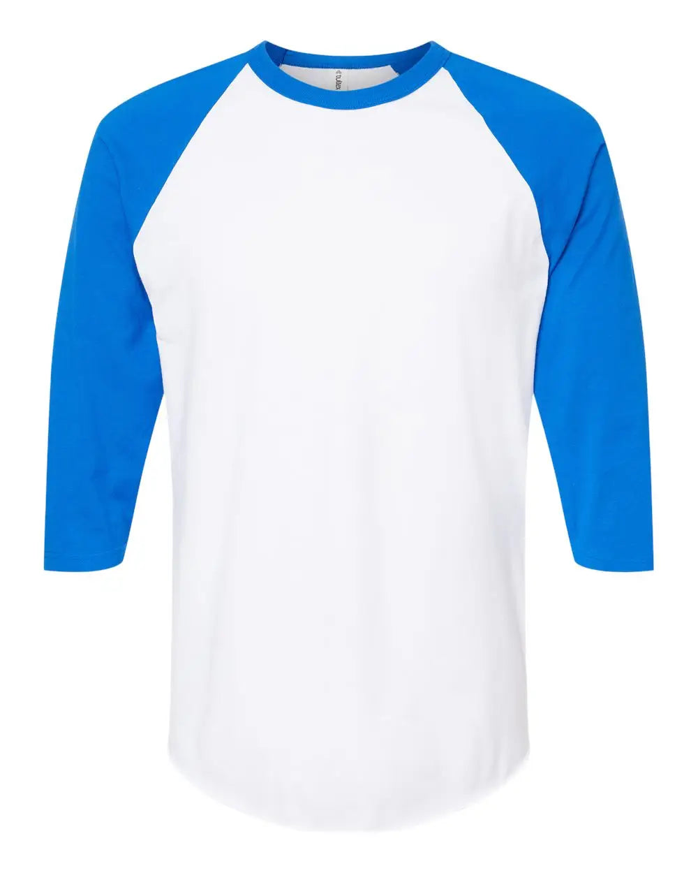 Tultex 245 Fine Jersey Raglan T-shirt - White Royal - Xs