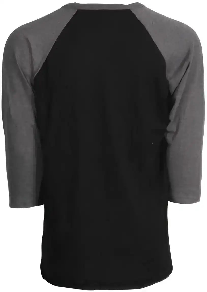 Tultex 245 Unisex Fine Jersey Raglan t Shirt Black Heather Charcoal