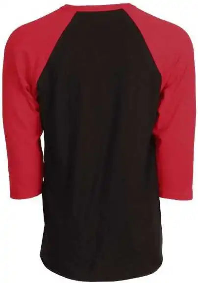 Tultex 245 Unisex Fine Jersey Raglan t Shirt Black Red